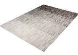 Fade Mocha White Patchwork Cowhide Fabric - Brown/White Faded, Area Rug, 5' X 7', 8' X 10', 9' X 12' (1 Unit)