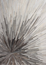 Leather Patchwork Cowhide Area Rug - Patchwork Cowhide Fabric, White/Brown, 5' X 7', 8' X 8' Round, 8' X 10', 9' X 12' (1 Unit)