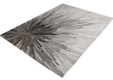 Leather Patchwork Cowhide Area Rug - Patchwork Cowhide Fabric, White/Brown, 5' X 7', 8' X 8' Round, 8' X 10', 9' X 12' (1 Unit)