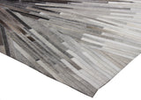 Leather Patchwork Cowhide Area Rug - Patchwork Cowhide Fabric, White/Brown, 5' X 7', 8' X 8' Round, 8' X 10', 9' X 12' (1 Unit)