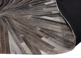 Leather Patchwork Cowhide Area Rug - Patchwork Cowhide Fabric, White/Brown, 5' X 7', 8' X 8' Round, 8' X 10', 9' X 12' (1 Unit)