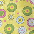 Circles on Yellow Poly Cotton Fabric,