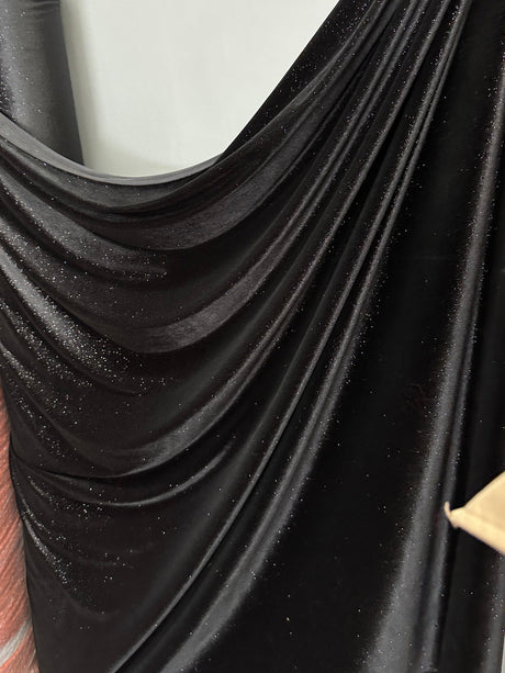 Black Shimmery Stretch Velvet