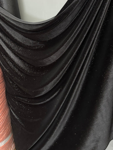 Black Shimmery Stretch Velvet