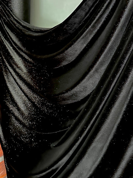 Black Shimmery Stretch Velvet