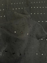Black Embroidered Cotton Eyelet