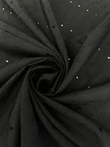 Black Embroidered Cotton Eyelet