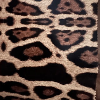 Ocelot Print Vegan Leather 2-Way Stretch Fabric
