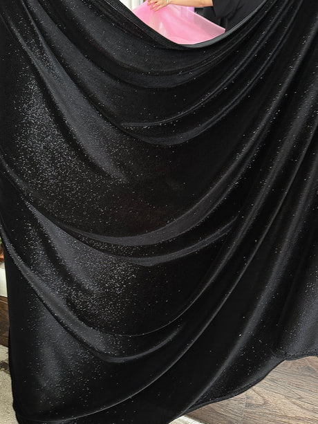 Black Shimmery Stretch Velvet