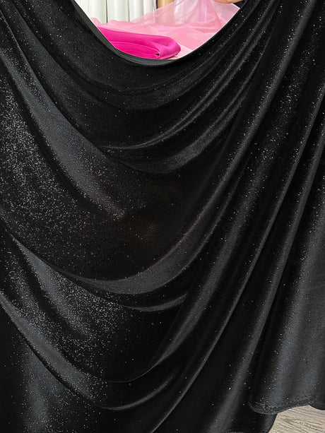 Black Shimmery Stretch Velvet