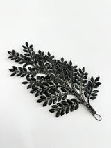 Black Bridal Leaves Rhinestone Applique