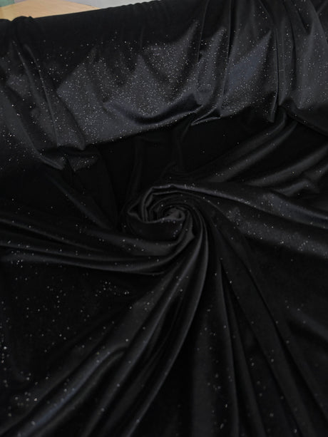 Black Shimmery Stretch Velvet