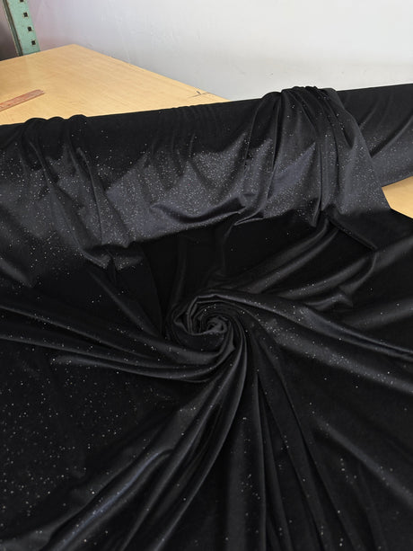 Black Shimmery Stretch Velvet