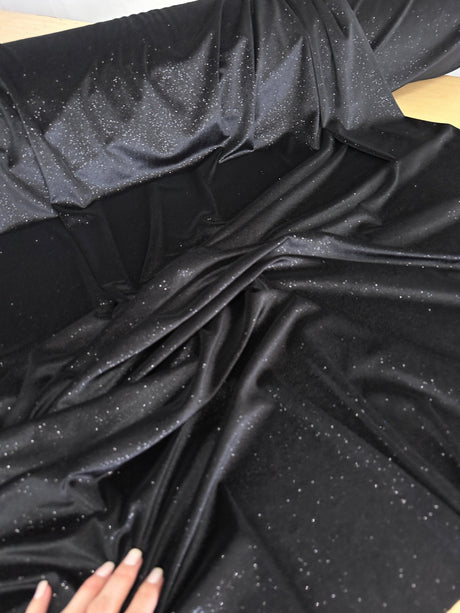 Black Shimmery Stretch Velvet