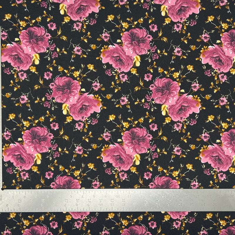 1 Yard Liverpool Knit Floral Fabric – Stretch Textured Crepe Material for Dresses and Tops – 58 Inch