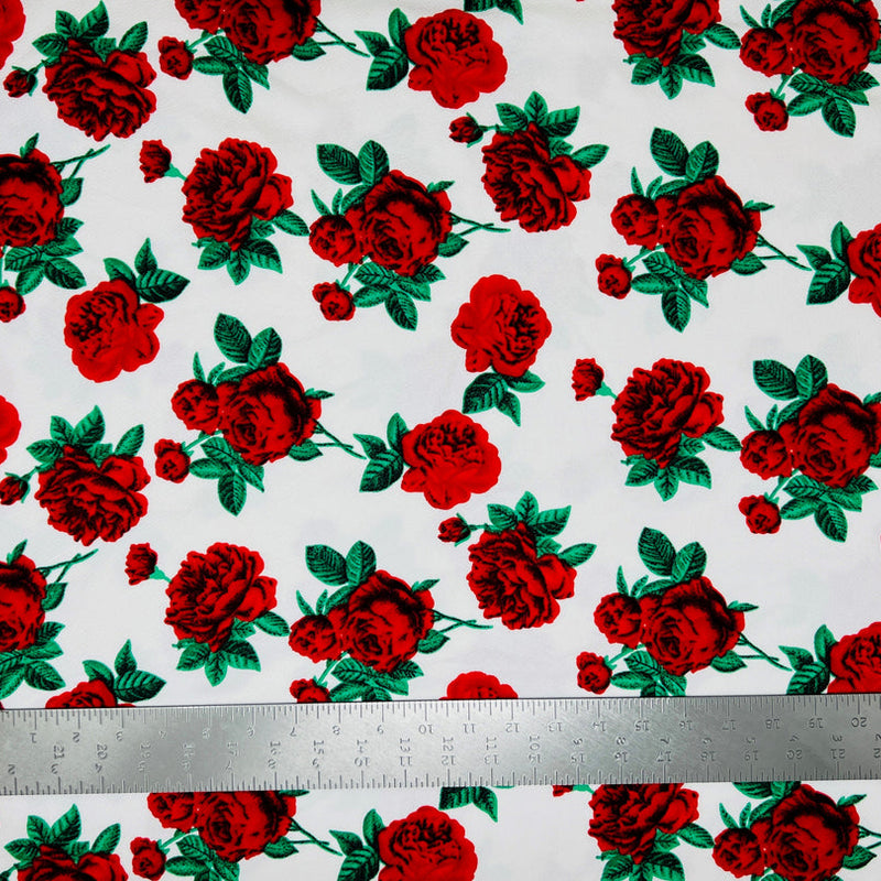 1 Yard Liverpool Knit Floral Fabric – Stretch Print Material for Dresses, Wraps, and Tops – 58 Inch