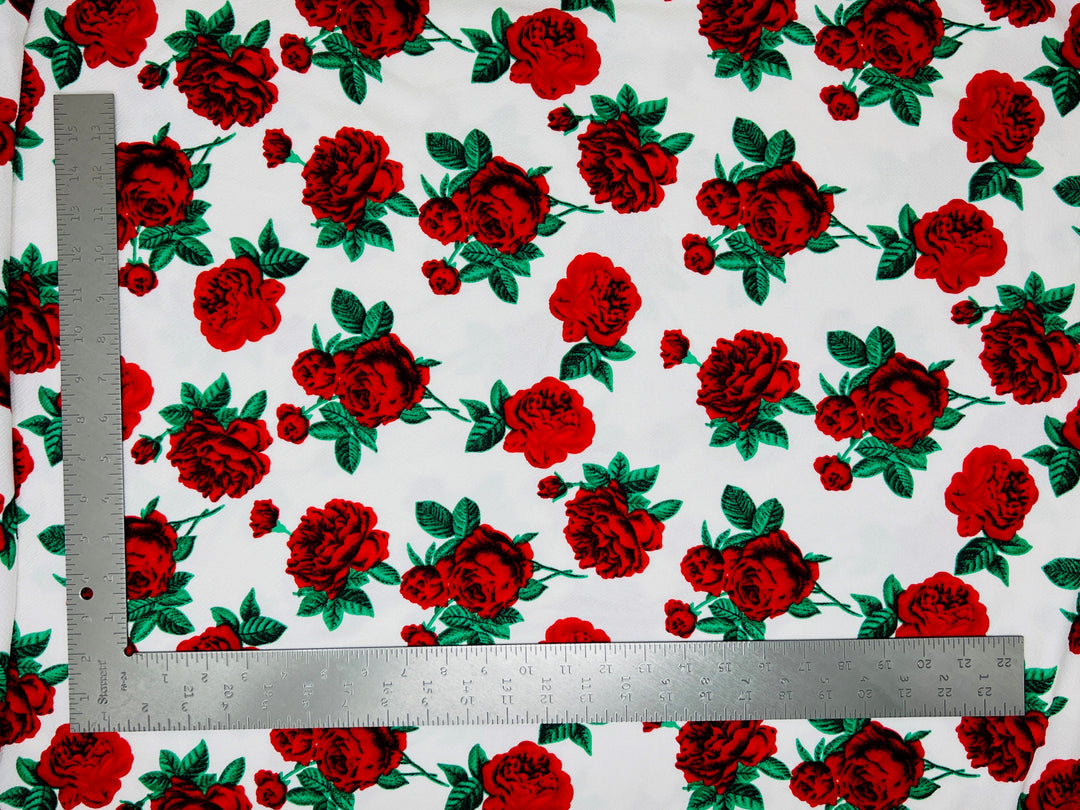 1 Yard Liverpool Knit Floral Fabric – Stretch Print Material for Dresses, Wraps, and Tops – 58 Inch