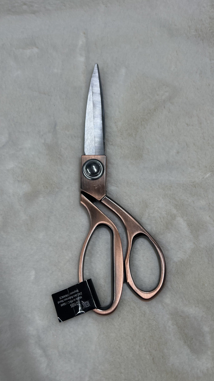 Professional Tailor Scissors Stainless Steel Fabric - Chrome Gold, Brushed Copper, Chrome Silver, Brushed Nickel, 8" Length, 2.35" Width, 0.79" Height