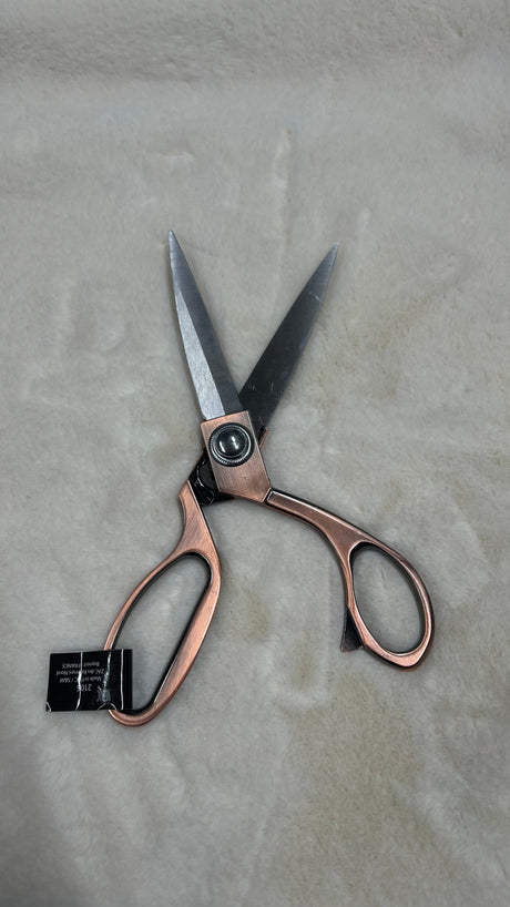 Professional Tailor Scissors Stainless Steel Fabric - Chrome Gold, Brushed Copper, Chrome Silver, Brushed Nickel, 8" Length, 2.35" Width, 0.79" Height