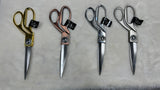 Professional Tailor Scissors Stainless Steel Fabric - Chrome Gold, Brushed Copper, Chrome Silver, Brushed Nickel, 8" Length, 2.35" Width, 0.79" Height