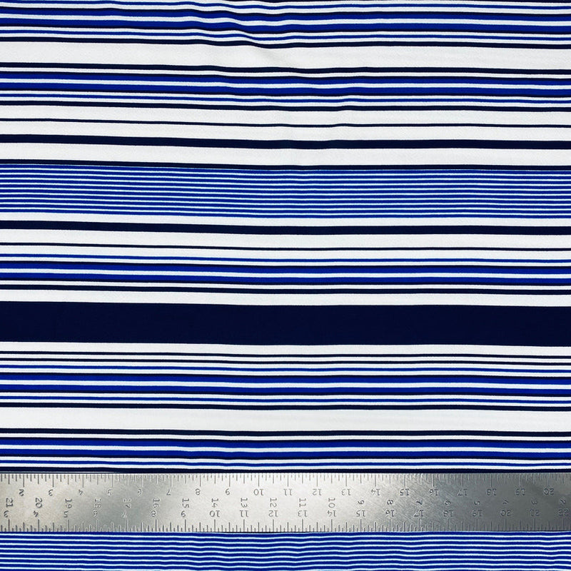 1 Yard Liverpool Knit Horizontal Multicolor Stripe Fabric for Apparel and Crafts – 58–60 Inches Wide