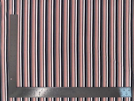 1 Yard Techno Crepe Knit Multicolor Stripe Print Fabric Lightweight Stretch 60 Inch Width