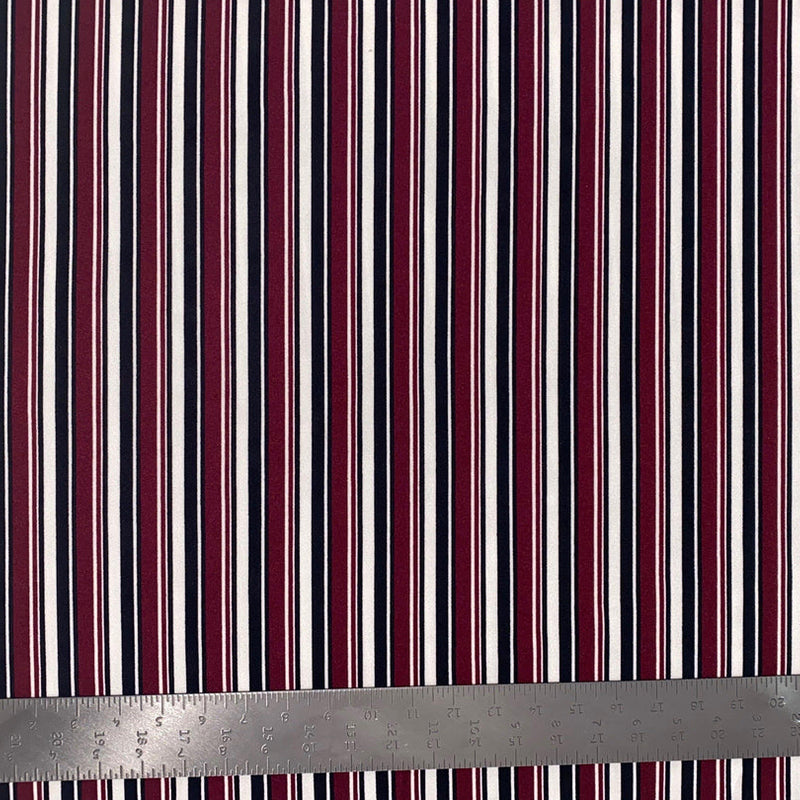 1 Yard Techno Crepe Knit Multicolor Stripe Print Fabric Lightweight Stretch 60 Inch Width