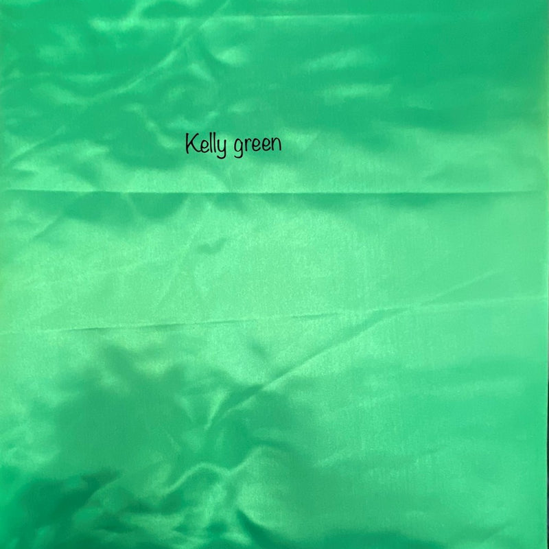 Kelly Green Polyester Bridal Satin Fabric - Kelly Green, Sheen, 58"-60" Width (1 Yard)
