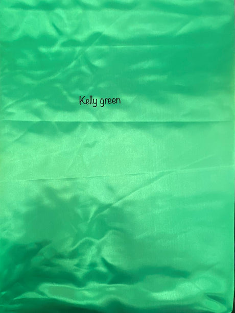 Kelly Green Polyester Bridal Satin Fabric - Kelly Green, Sheen, 58"-60" Width (1 Yard)