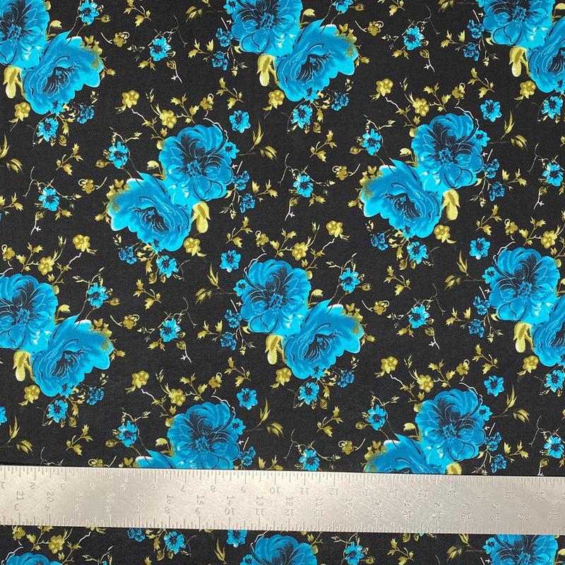 1 Yard ITY Knit Floral Print Fabric for Dresses and Apparel 60 Inches Wide