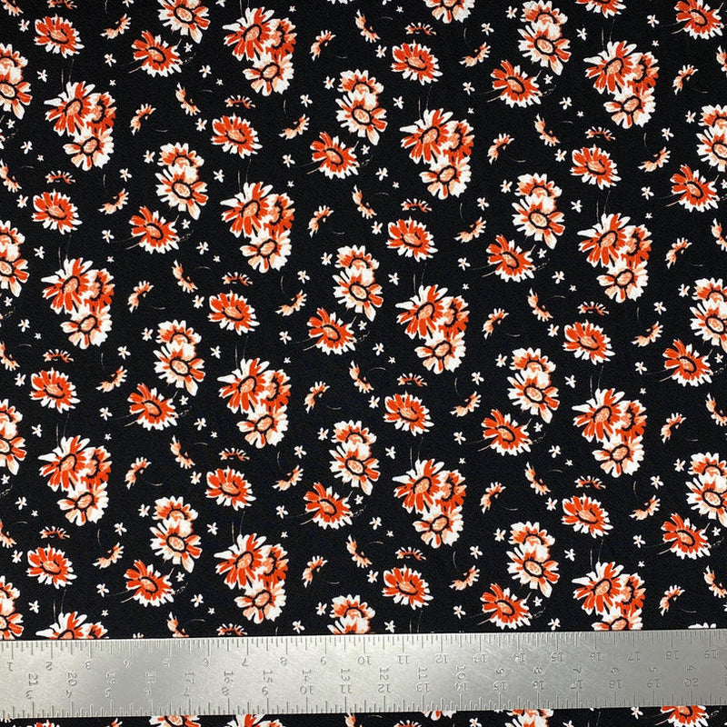 1 Yard Liverpool Knit Floral Print Fabric for Dresses, Tops, and Crafts – 58–60 Inches Wide