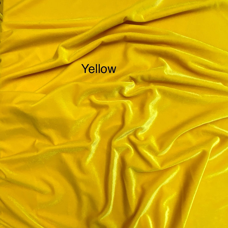 Yellow Stretch Velvet Fabric - Yellow, 58"-60" Wide