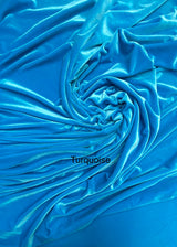 Turquoise Stretch Velvet Fabric - Turquoise, 58"-60" Width