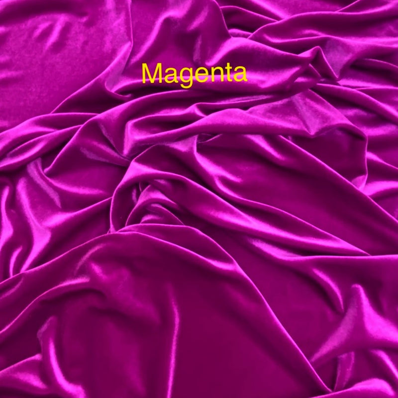 Magenta Stretch Velvet Fabric - Magenta, 58"-60" Width