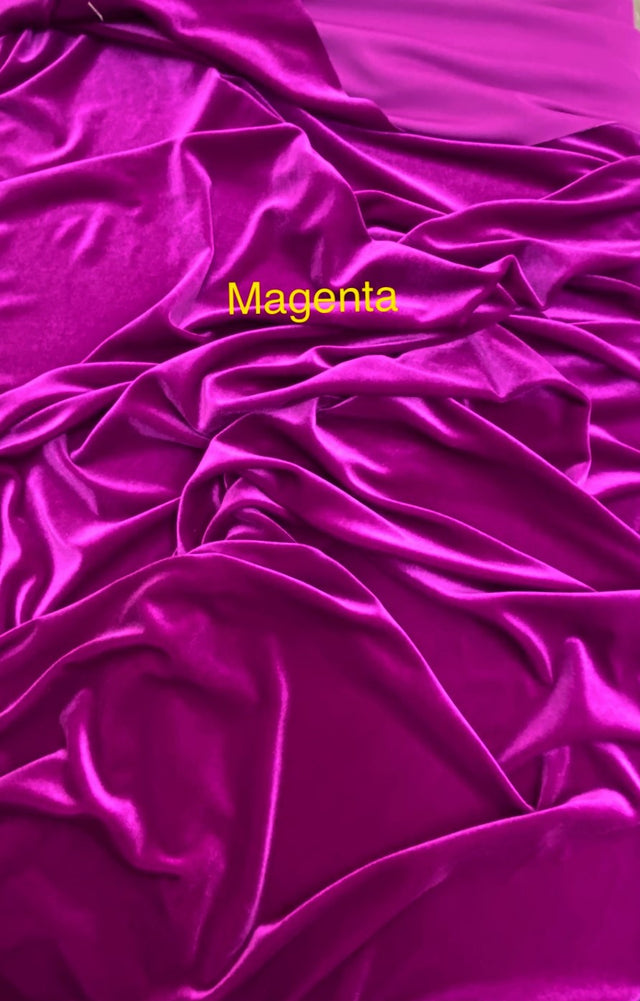 Magenta Stretch Velvet Fabric - Magenta, 58"-60" Width