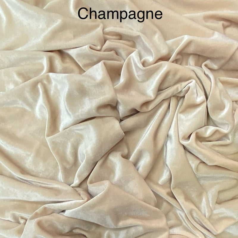 Champagne Stretch Velvet Fabric - Champagne, 58"-60" Width (1 Yard)