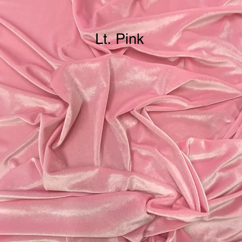 Pink Stretch Velvet Fabric - Pink, 58"-60" Wide