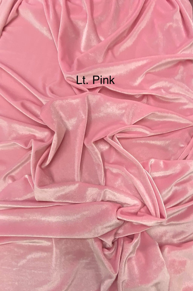 Pink Stretch Velvet Fabric - Pink, 58"-60" Wide