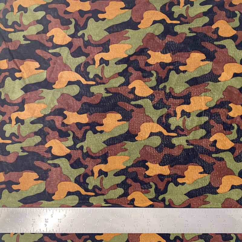 1 Yard ITY Knit Army Print Fabric for Activewear and Apparel 60 Inches Wide
