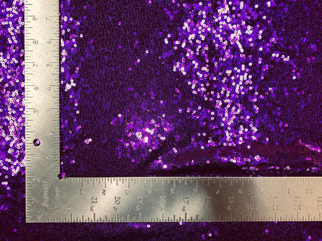 1 Yard 3mm Mini Shiny Sequins on Poly Spandex Mesh Fabric Sparkly Stretch 60 Inch Width