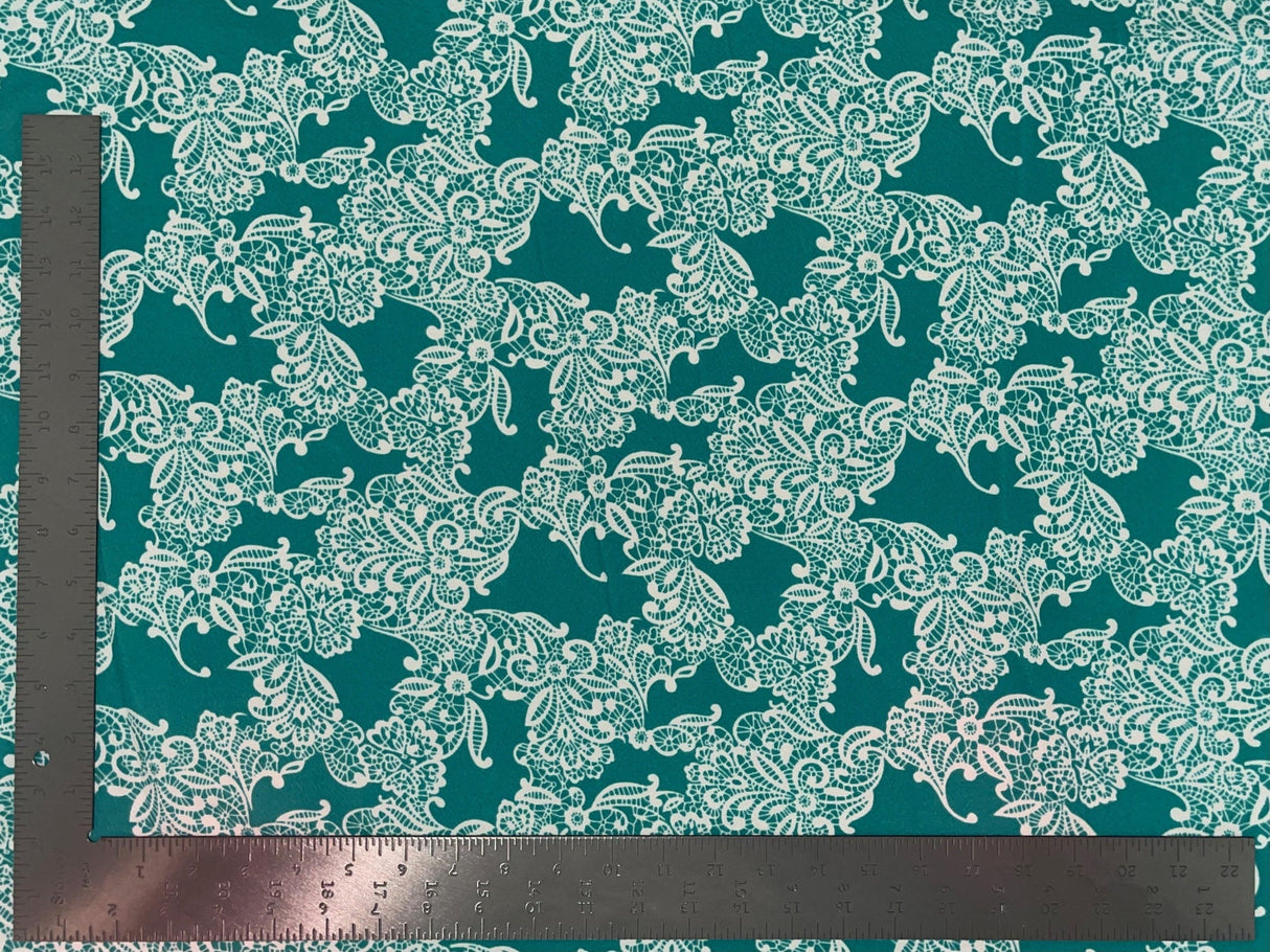 1 yard Liverpool knit floral print fabric with stretch for dresses tops skirts blouses 60 inches wide