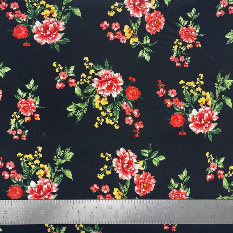 1 yard DTY floral brushed knit fabric soft double sided stretch for tops skirts dresses 60 inches wide