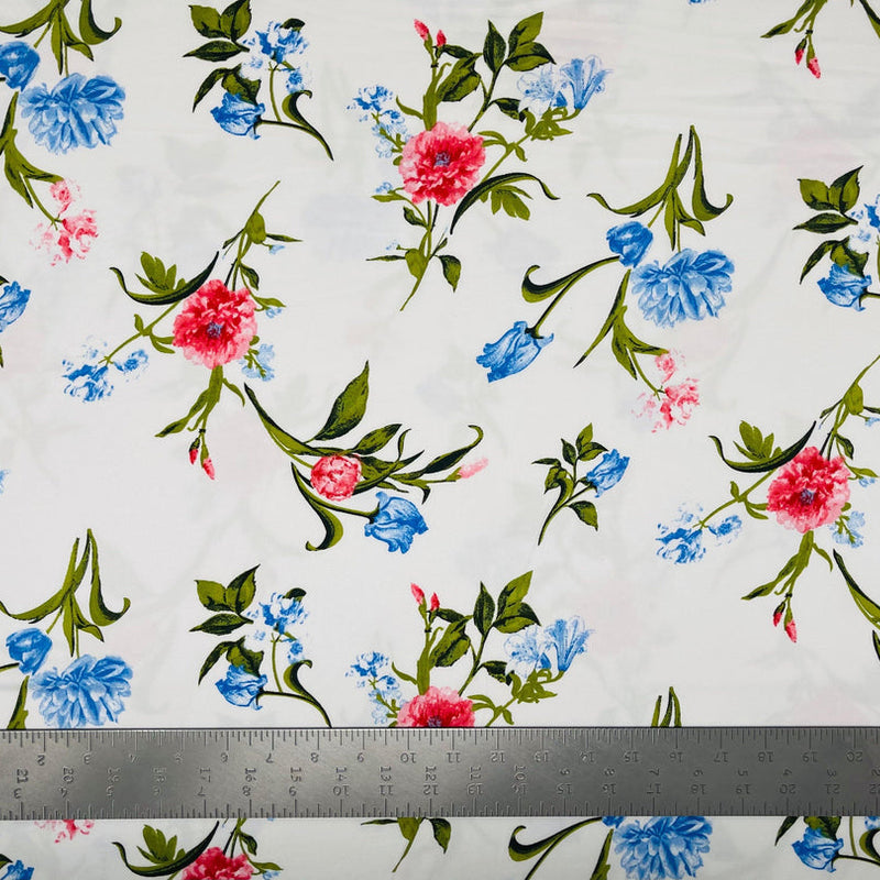 1 yard DTY brushed knit floral print fabric soft stretch for dresses tops loungewear 60 inches wide
