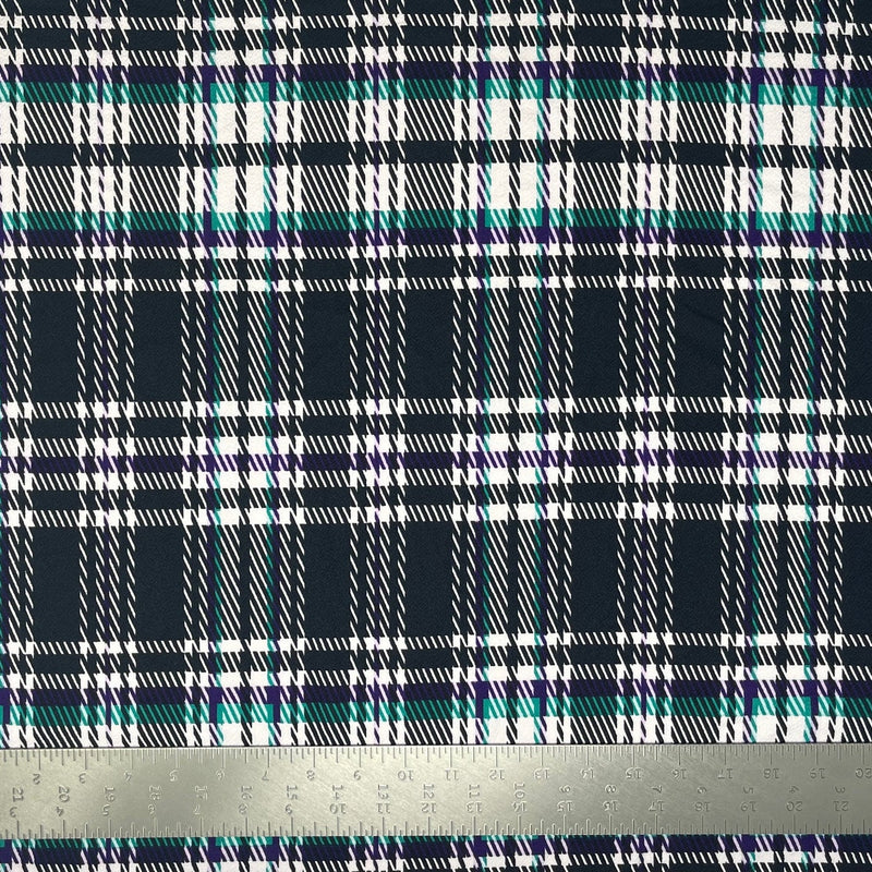 1 yard Liverpool plaid knit fabric stretchy medium weight for dresses skirts tops 60 inches wide