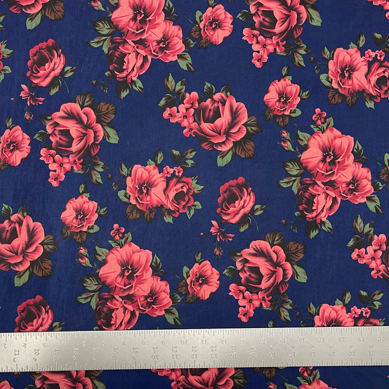 1 Yard ITY Knit Floral Print Fabric for Dresses and Apparel 60 Inches Wide