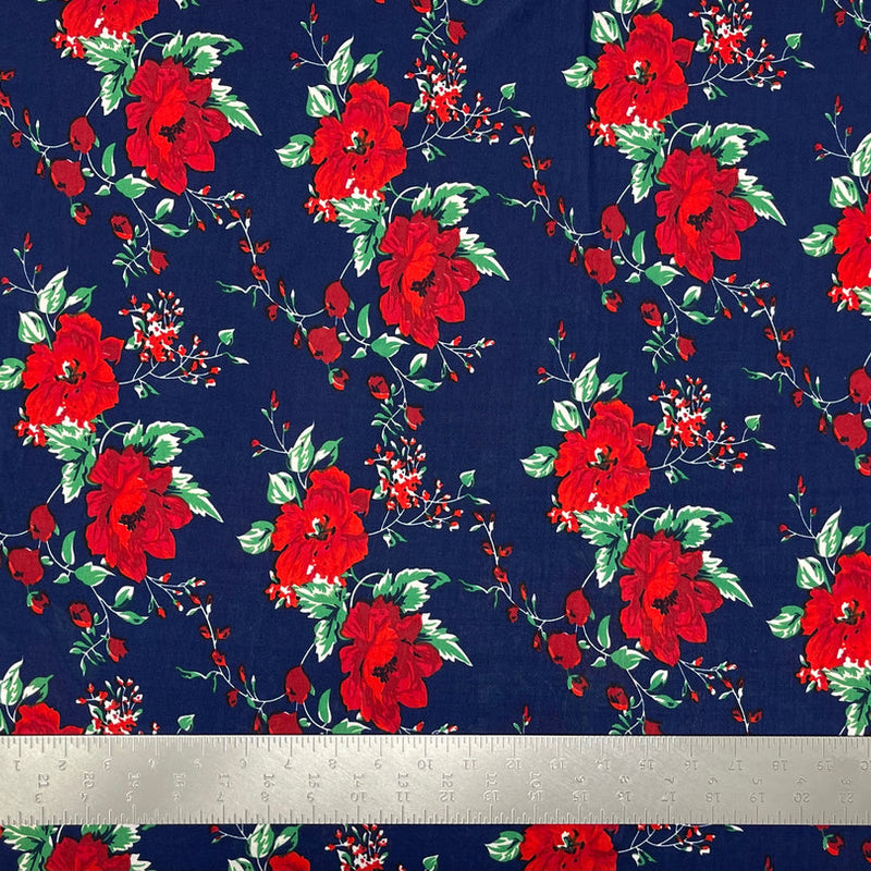 1 Yard ITY Knit Floral Print Fabric for Dresses and Apparel 60 Inches Wide