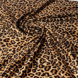 Stretch Velvet Fabric Leopard Print 60" Wide