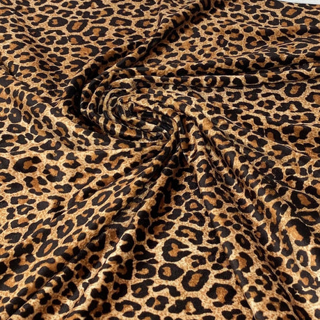 Stretch Velvet Fabric Leopard Print 60" Wide