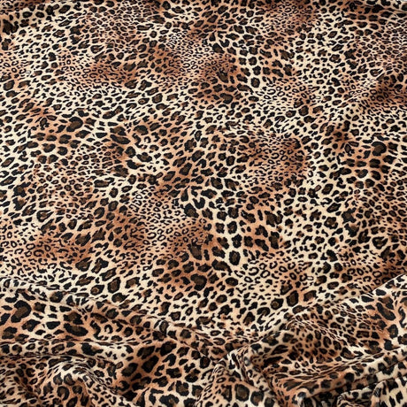 Stretch Velvet Fabric Leopard Print 60" Wide