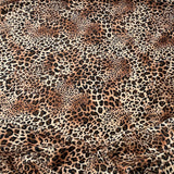 Leopard Print Stretch Velvet Fabric - 92% Polyester 8% Spandex, Leopard Print, 60" Width (1 Yard)